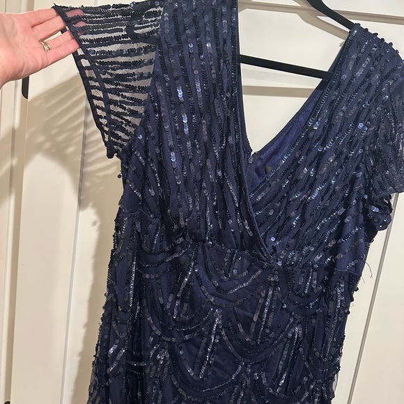 Elegant Navy Sequin Dress - Picture 2 of 5